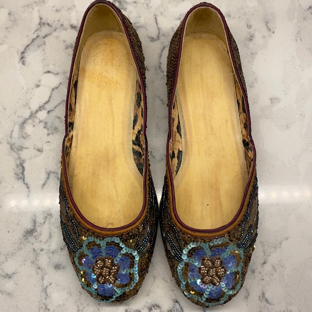 Vintage Frankie and Baby Beverly Feldman “too much is not enough” sequin flats 6